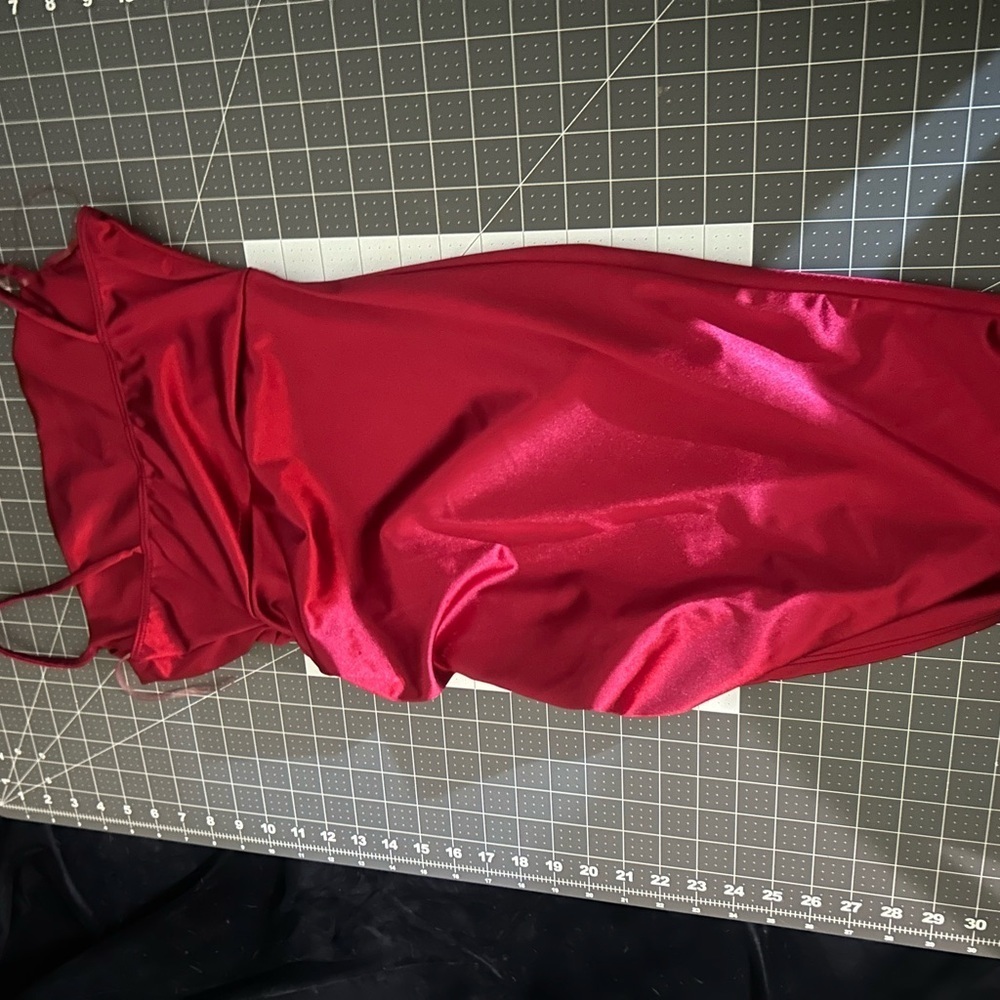 Chic Asymmetrical Red Dress - Picture 3 of 6